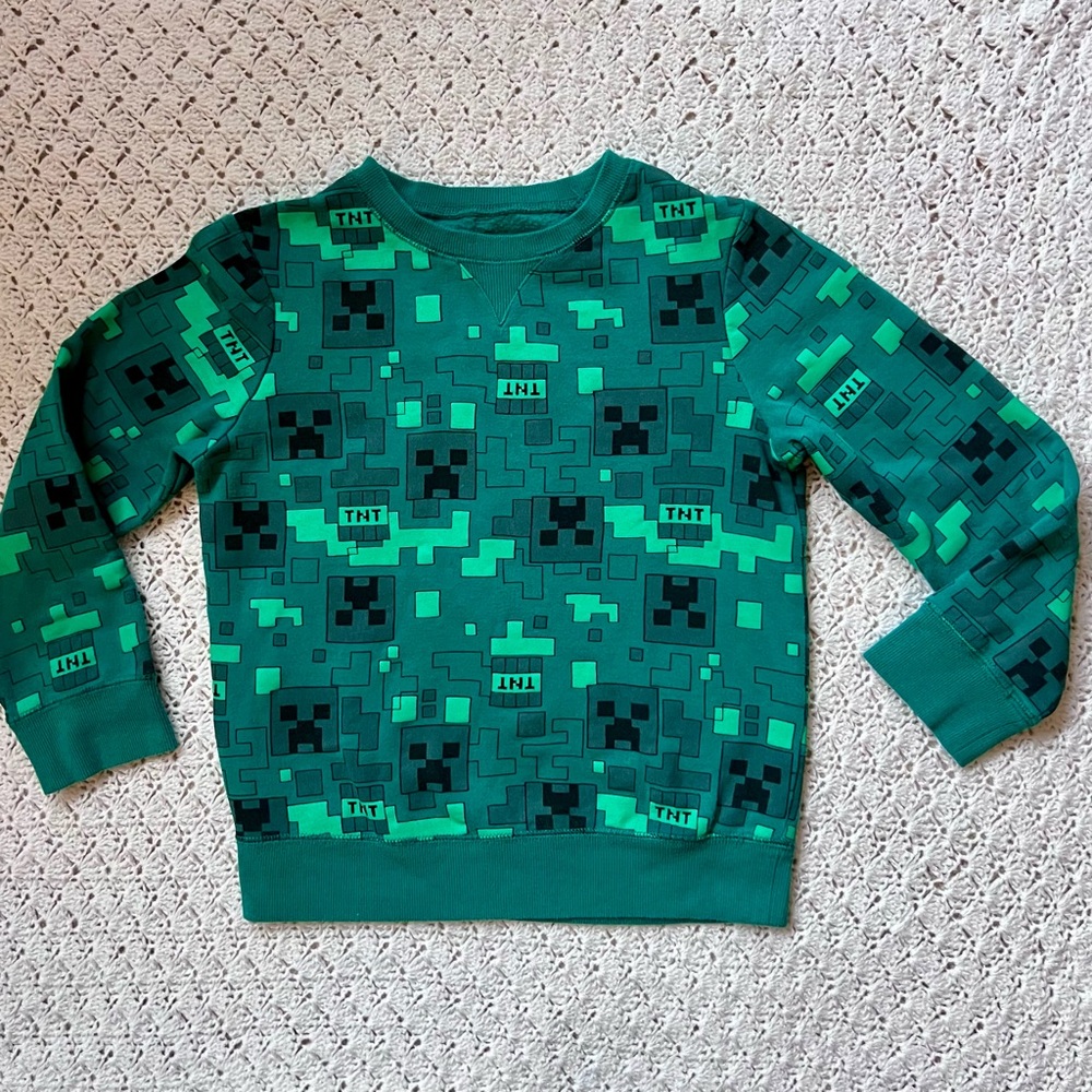 🤩 3 for 15 💲 Jumping Beans Minecraft Creeper pullover crewneck sweatshirt